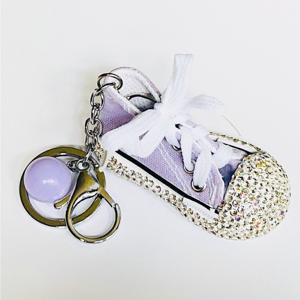 Lavender Sparkly Shoe Keychain 